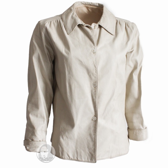 Bonnie Cashin for Sills Bone Leather Top Blouse Button Front Vintage 60s Rare - Picture 2 of 8